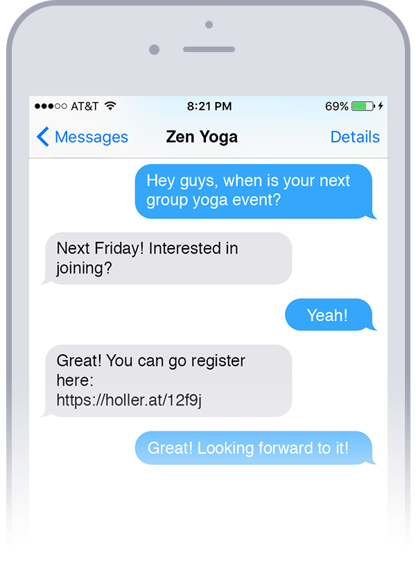 Sample Holler Conversation