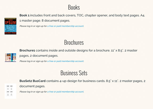 indesign templates